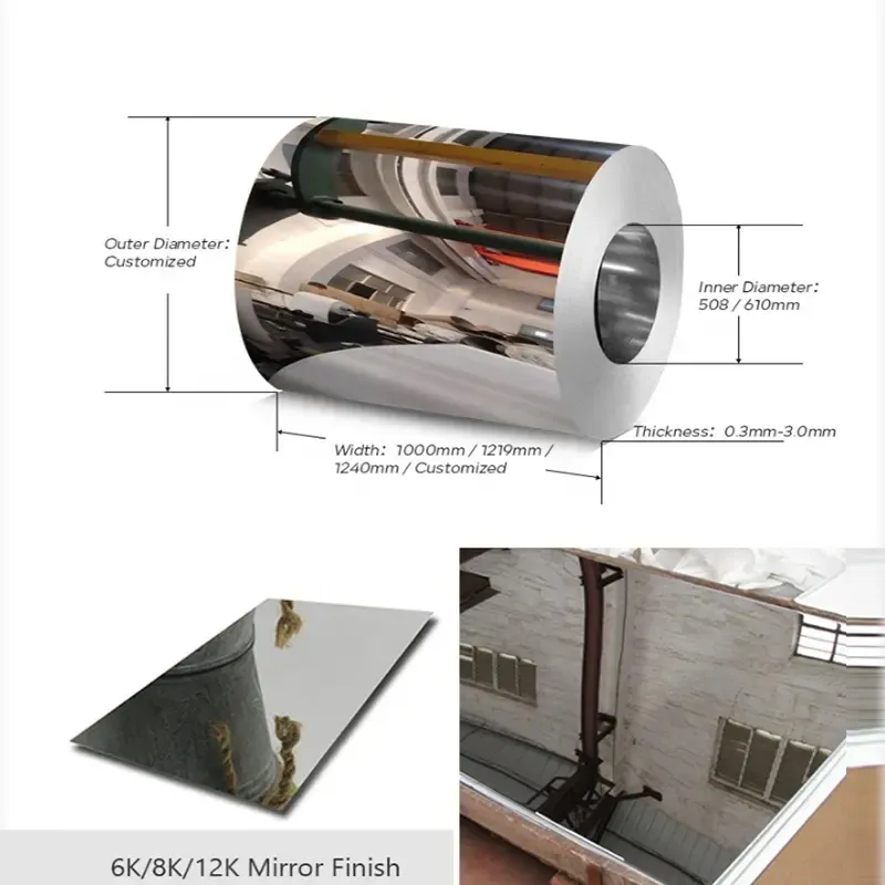 0.3*1000*1500mm 316 bobina in acciaio inossidabile Una bobina Peso di 5-8 TONNELLA Materiale durevole 0